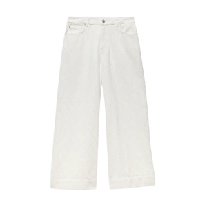 Mint Velvet Cream Diamond Textured Wide Jeans